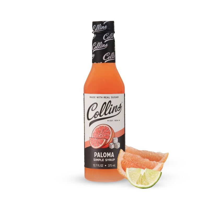 Collins Chicago Collins Paloma Syrup, Made with Grapefruit, Ready to Use Cocktail Mixer for Tequila and Mezcal Drink Mix, Cocktails and Mocktails, Home Bars, Party Essentials, Bartending Supplies, 12.7 oz, Set of 1 - Image 1